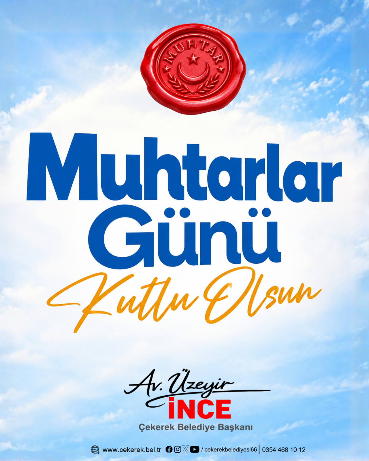 19 Ekim Muhtarlar Günü Kutlu Olsun!